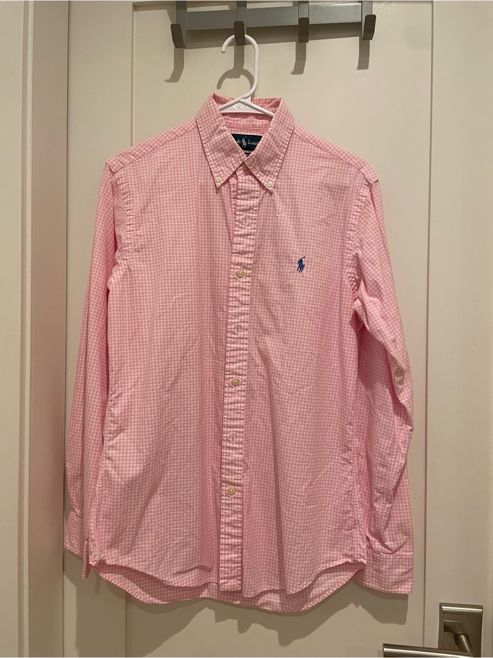 Men’s Polo by Ralph Lauren Pink Gingham Button-Down Shirt